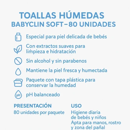Toallas Húmedas Babyclin Soft 80U