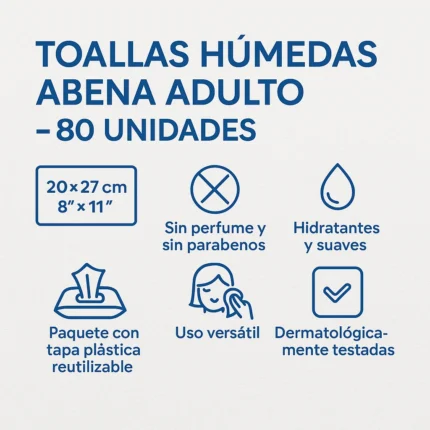 Toallas Húmedas Abena Adulto 80 Unidades