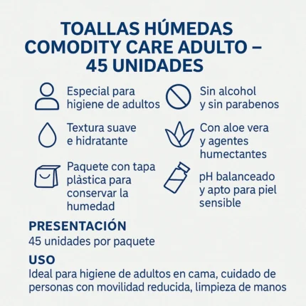 Toallas Húmedas Comodity Care Adulto 45U