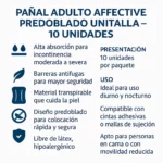 Pañal Para Adulto Affective Predoblado Unitalla 10U