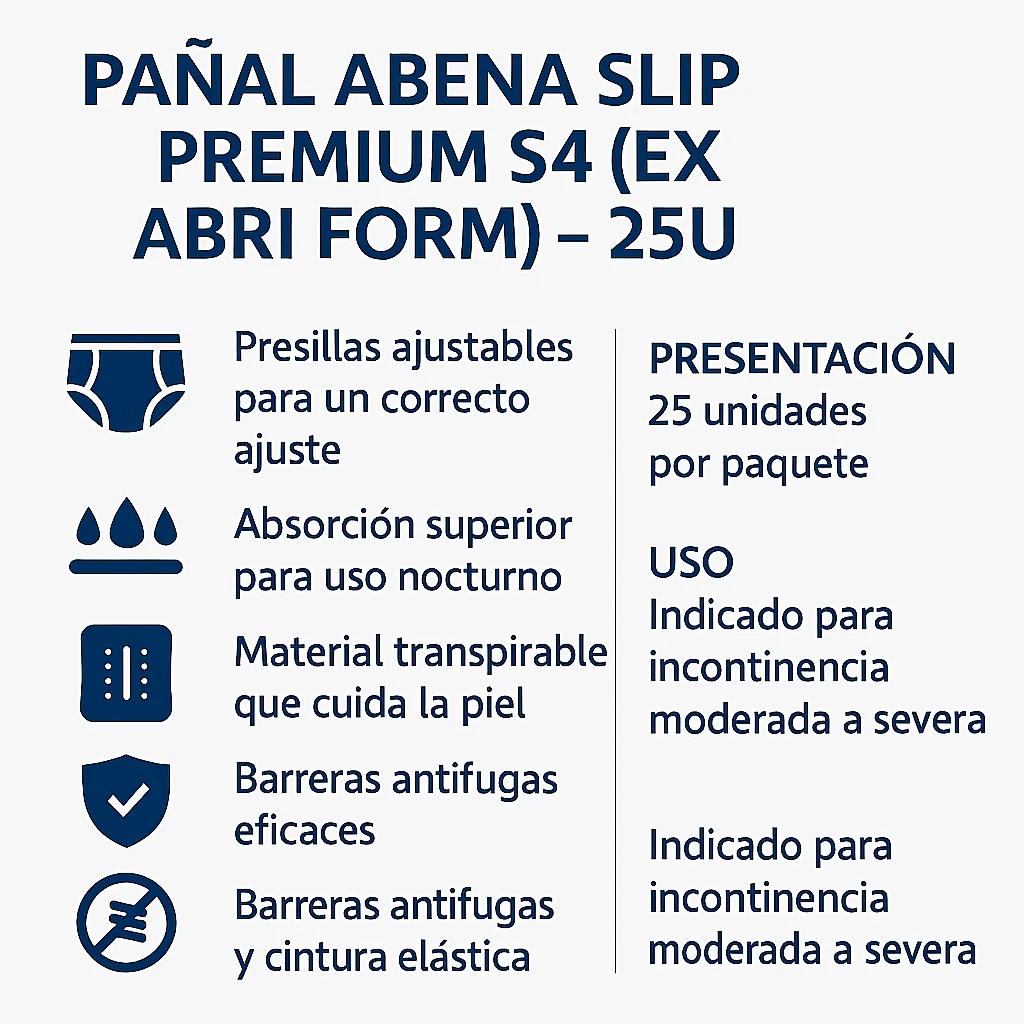 Panal_Abena_Slip_Premium_S4_25U Pañal Abena Slip Premium S4 (Ex Abri Form) 25U - Imagen 3