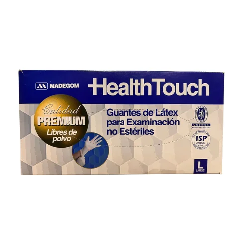Guantes De Latex Health Touch Talla L 100U Guantes De Latex Health Touch Talla L 100U