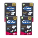 Pack 4 Pañales Cotidian Premium 20U