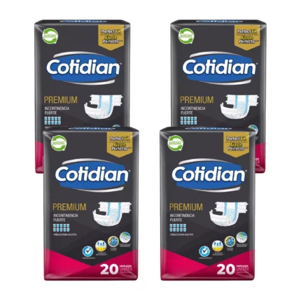 Pack 4 Pañales Cotidian Premium 20U