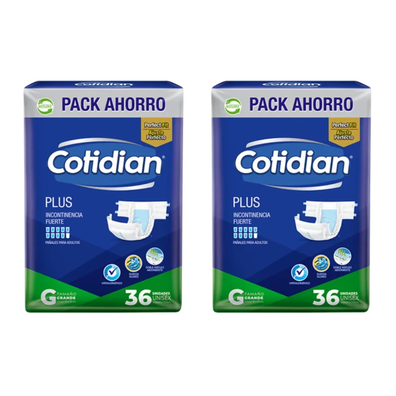 Pañales de Adulto Cotidian Plus Incontinencia Fuerte 36 un G