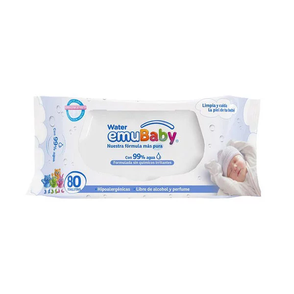 Toallas Húmedas Emubaby 99% Agua 80U