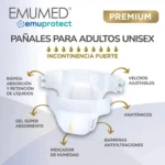Pañal Adulto Premium Emumed Talla G 20U - Imagen 3