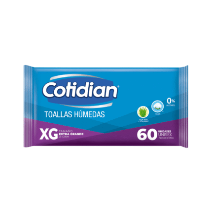 Toallas Húmedas Cotidian Talla XG Extra Grande 60 unidades