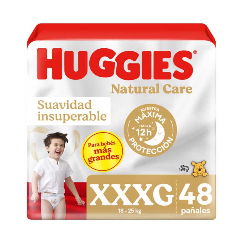 Pañales Huggies Natural Care Talla XXXG 48 unds