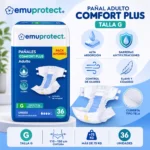 Pañal Adulto EMUPROTEC Emumed Comfort Plus Talla G 36 Unidades - Imagen 2