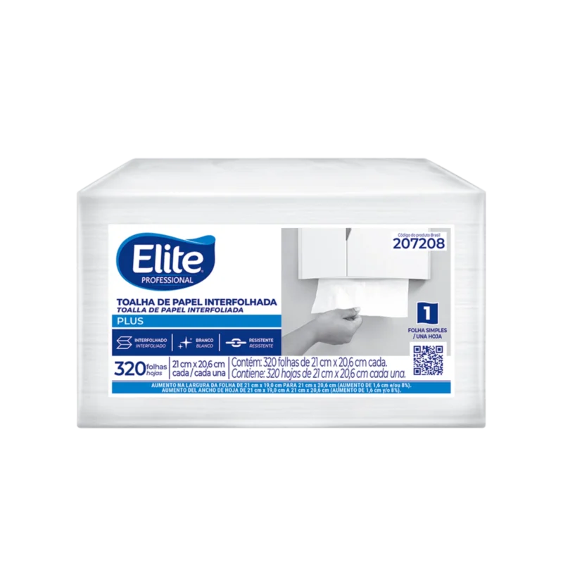 Toallas de Papel Interfoliadas Elite Professional Plus – 320 Unidades